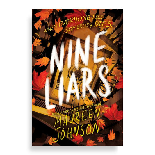 Nine liars book cover A Novel Place Bookshop